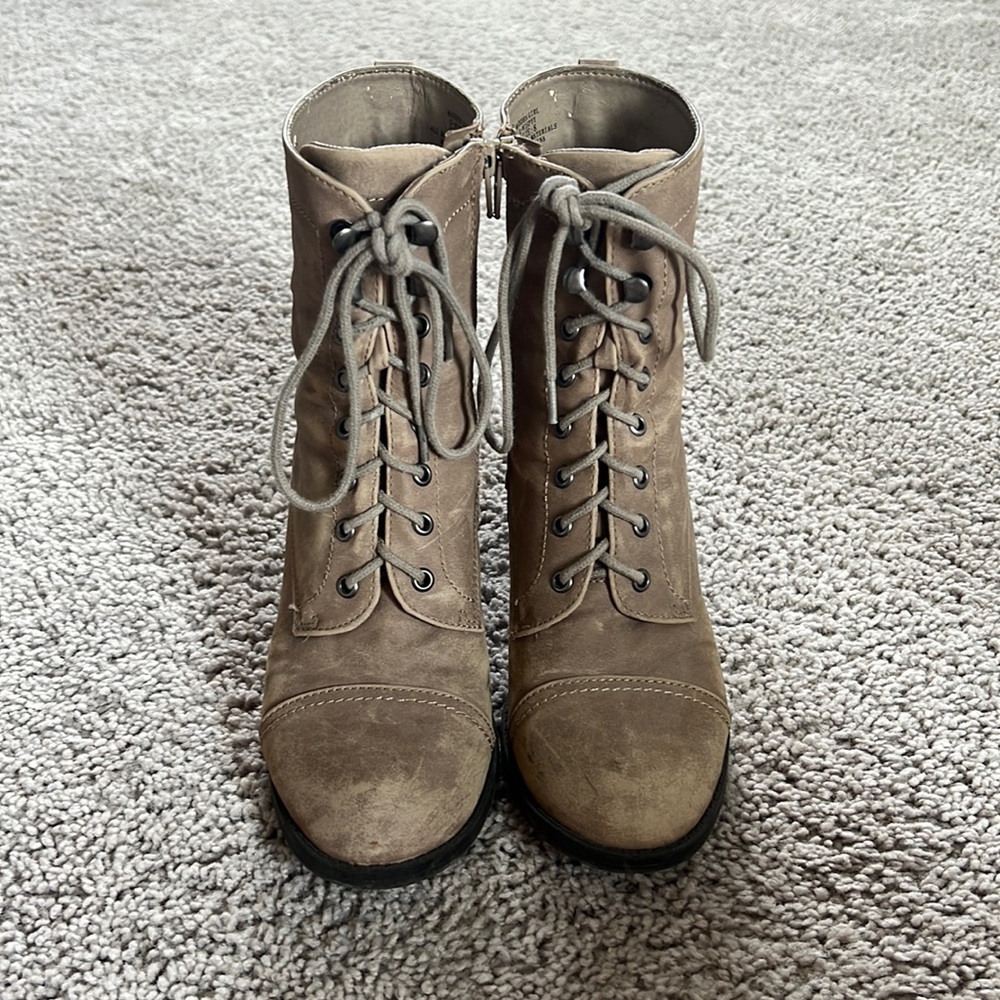 Madden Girl heeled lace up booties